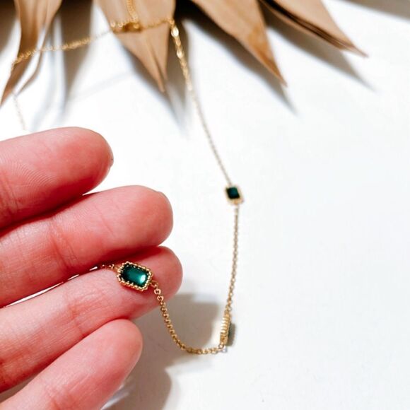 Green diamond necklace #838 - Picture 4 of 4